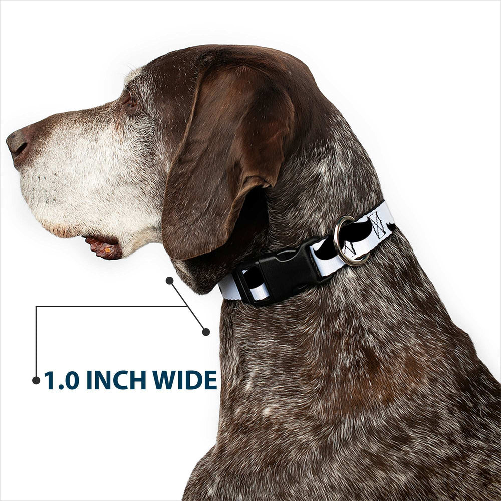 Plastic Clip Collar - Mustaches White/Black - Buckle-Down - Flyclothing LLC