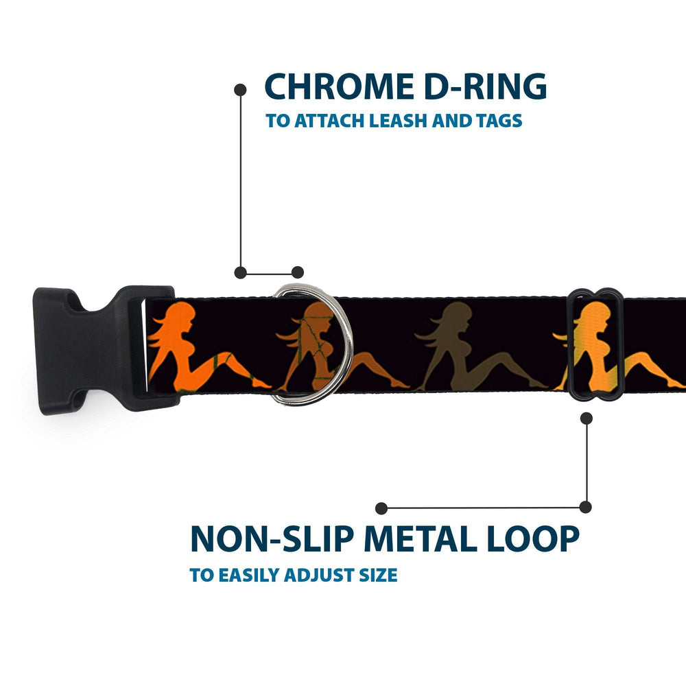 Plastic Clip Collar - Mud Flap Girl Repeat Black/Orange Fade - Buckle-Down - Flyclothing LLC