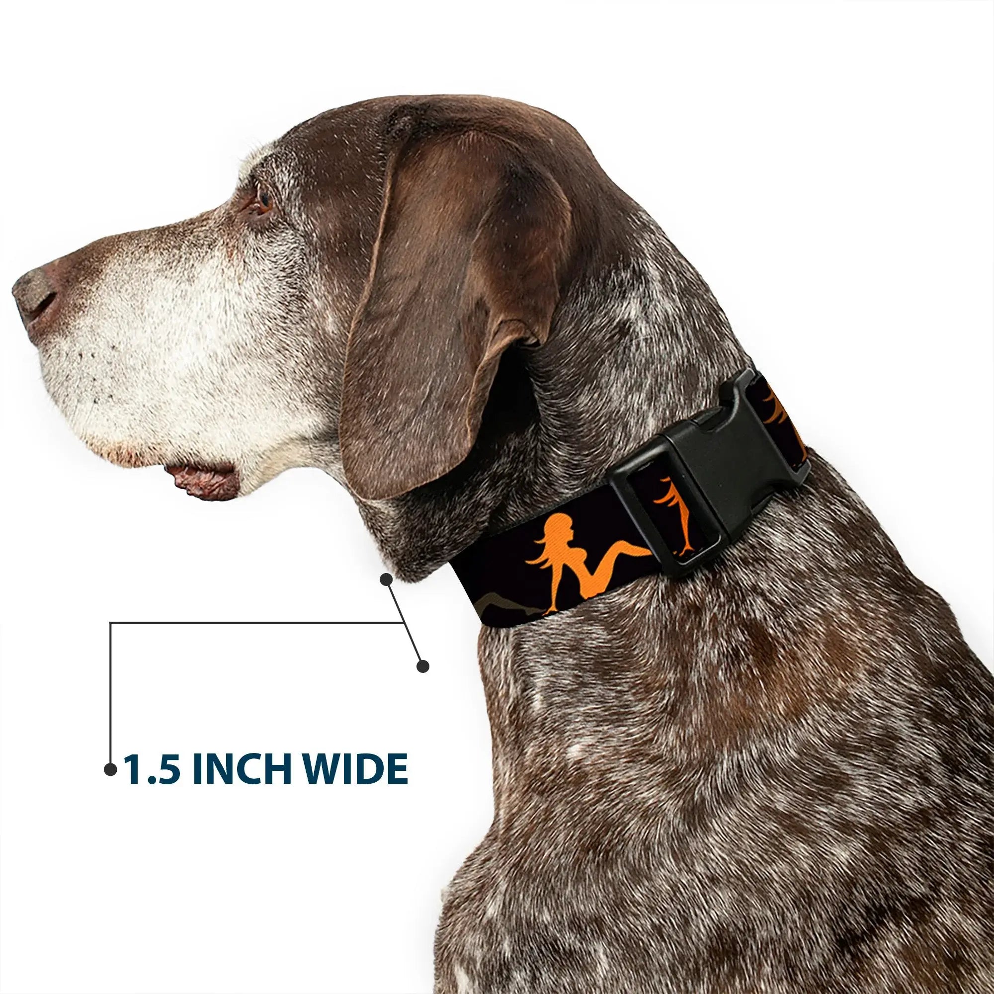 Plastic Clip Collar - Mud Flap Girl Repeat Black/Orange Fade - Buckle-Down - Flyclothing LLC