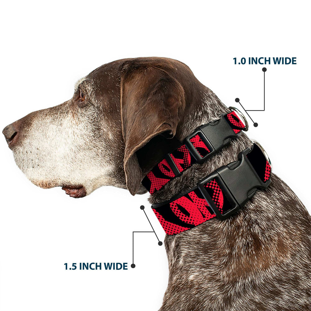 Plastic Clip Collar - Peace Dots Black/Fuchsia - Buckle-Down - Flyclothing LLC