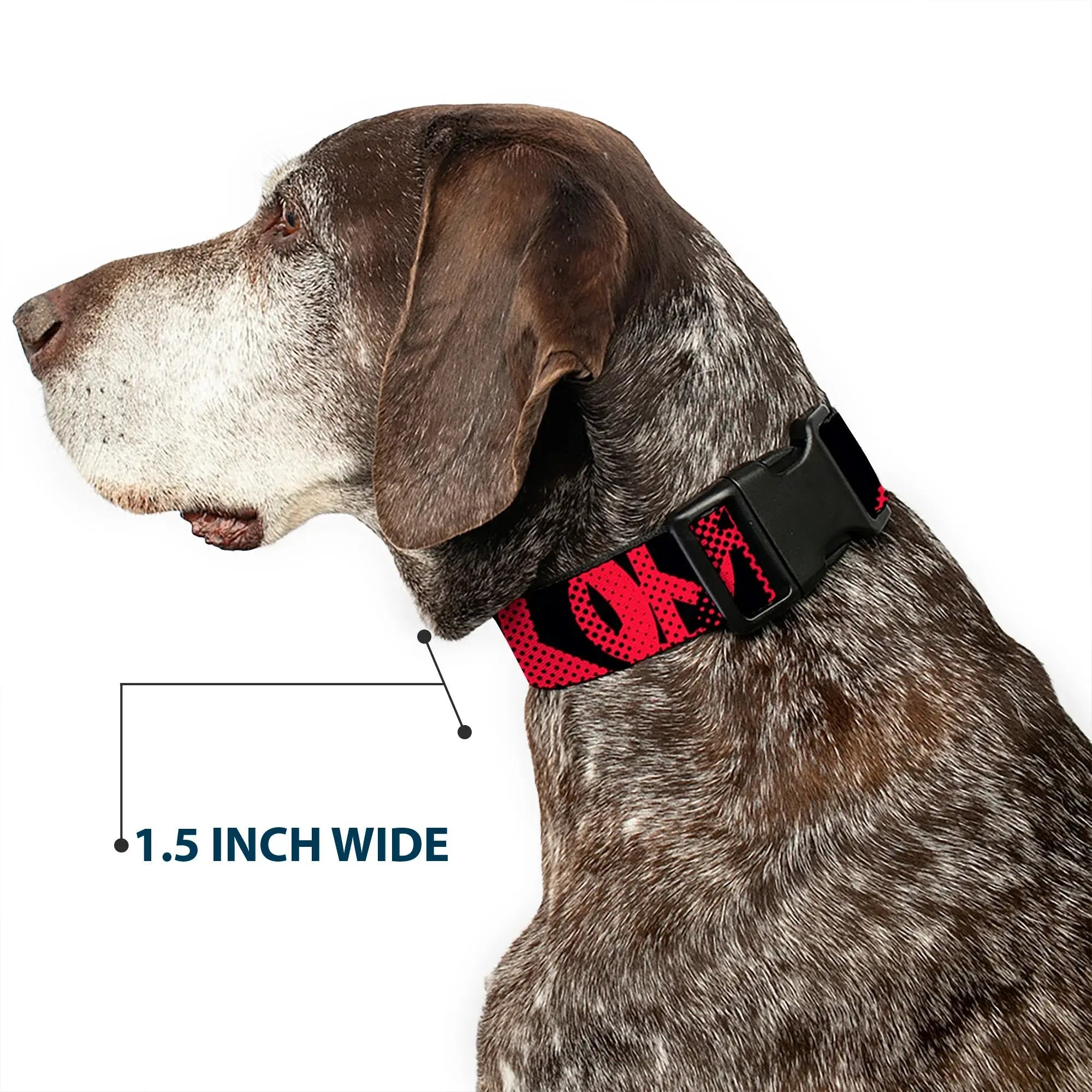 Plastic Clip Collar - Peace Dots Black/Fuchsia - Buckle-Down - Flyclothing LLC