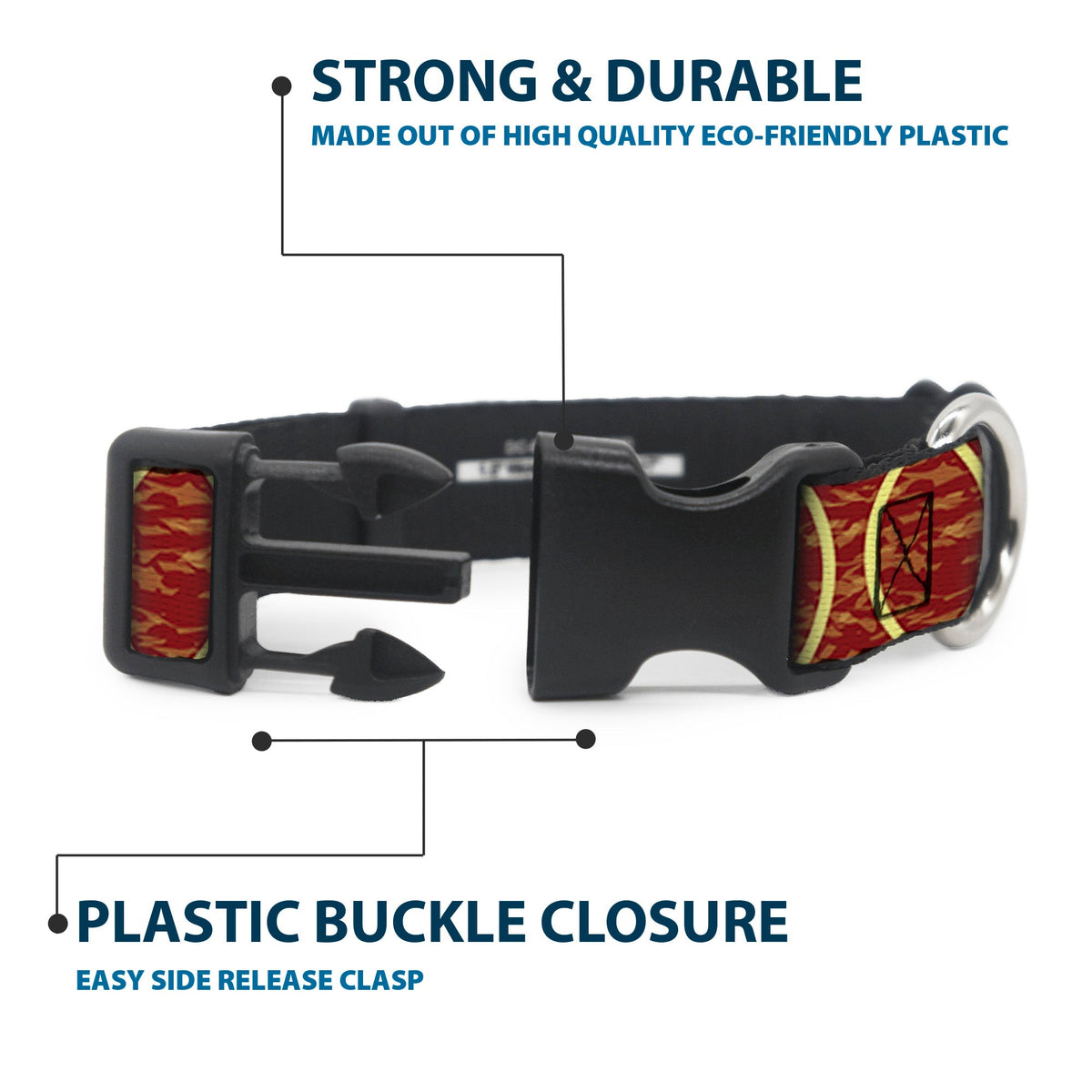 Plastic Clip Collar - Rings Camo Burnt Orange/Yellow