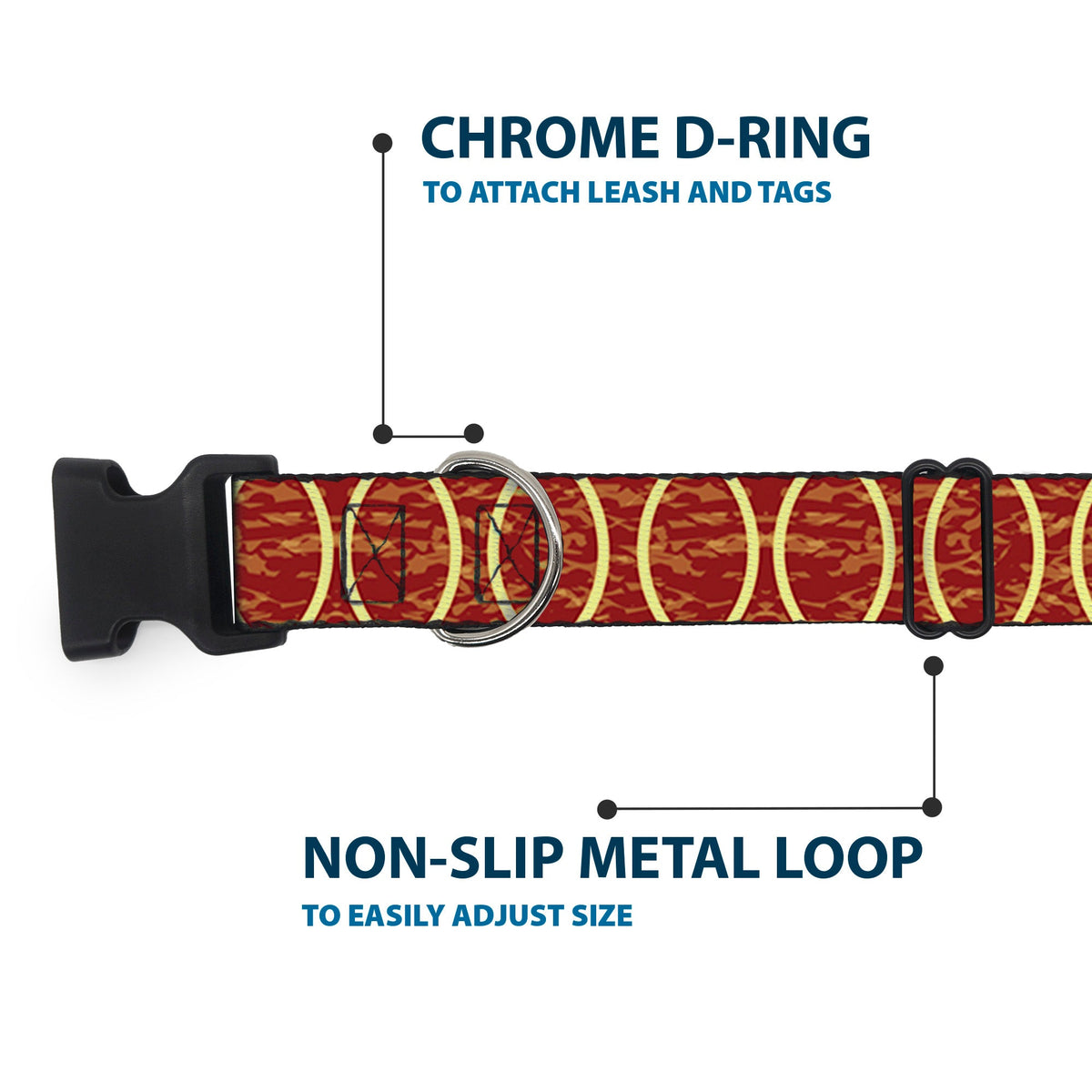 Plastic Clip Collar - Rings Camo Burnt Orange/Yellow
