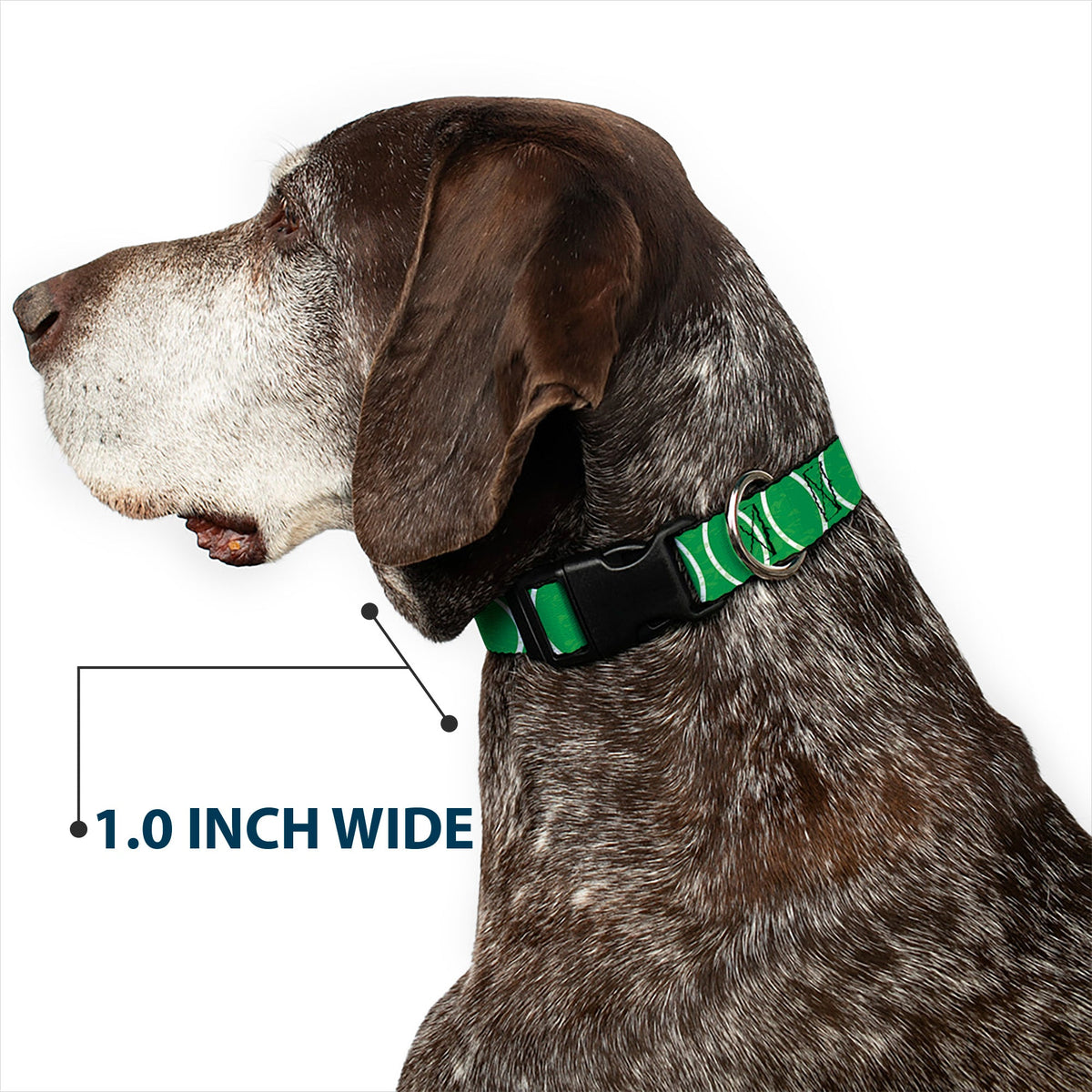Plastic Clip Collar - Rings Camo Neon Green/White