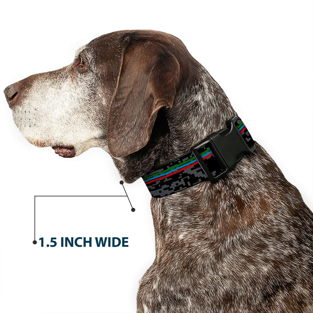 Plastic Clip Collar - Racing Stripes/Digital Camo Black/Gray/Green/Blue/Red