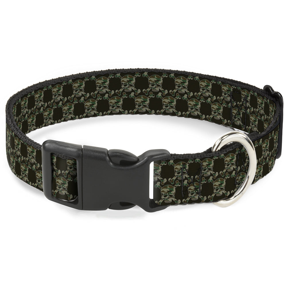 Plastic Clip Collar - Top Skulls Black/Camo Olive - Buckle-Down - Flyclothing LLC