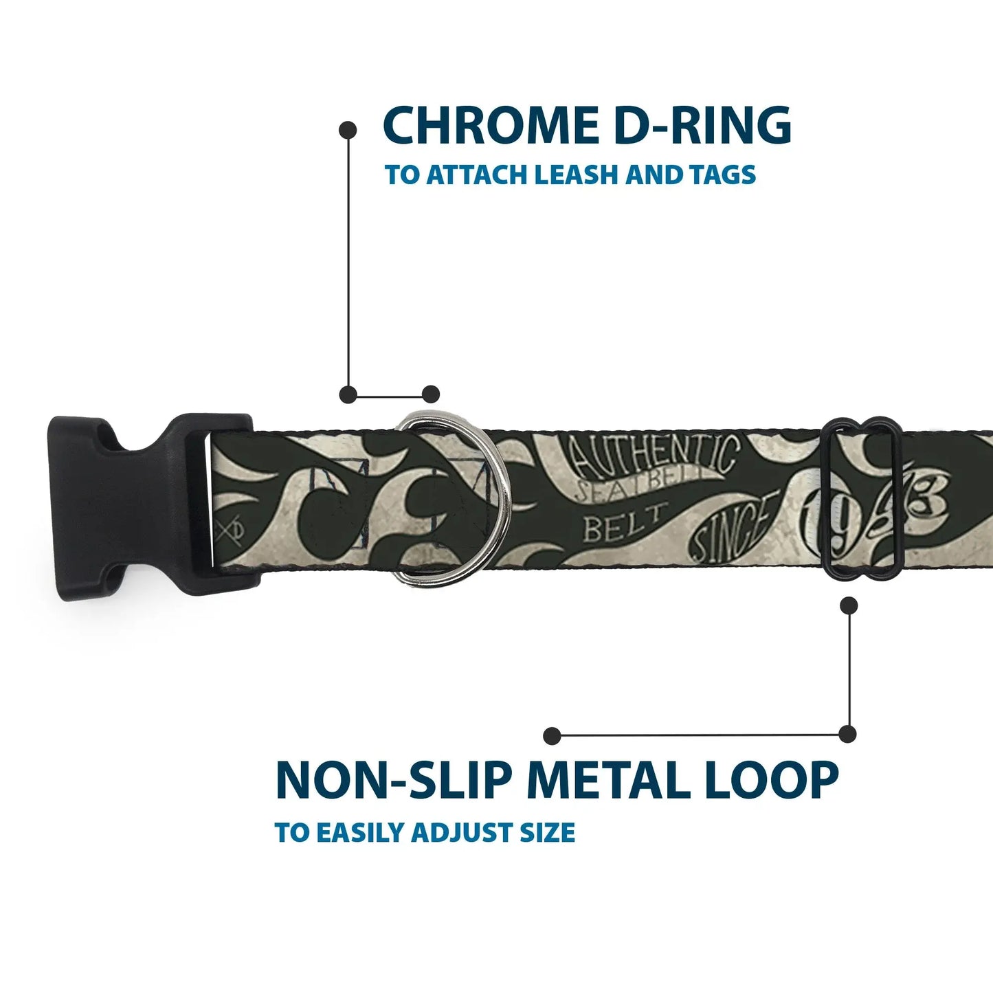 Plastic Clip Collar - BD AUTHENTIC SEATBELT BELT SINCE 1993 Flames Olive/Tan - Buckle-Down - Flyclothing LLC