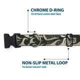 Plastic Clip Collar - BD AUTHENTIC SEATBELT BELT SINCE 1993 Flames Olive/Tan - Buckle-Down - Flyclothing LLC