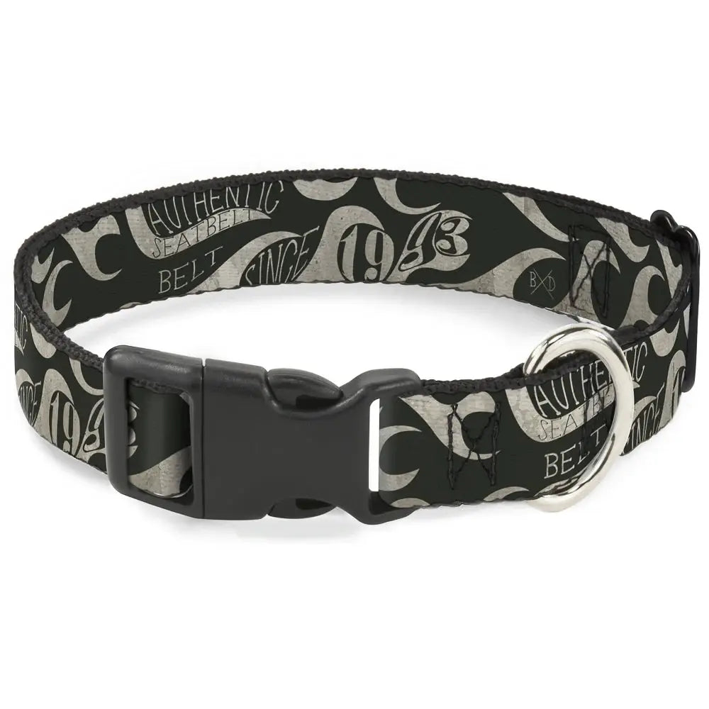 Plastic Clip Collar - BD AUTHENTIC SEATBELT BELT SINCE 1993 Flames Olive/Tan - Buckle-Down - Flyclothing LLC