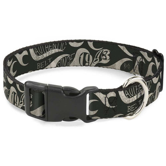 Plastic Clip Collar - BD AUTHENTIC SEATBELT BELT SINCE 1993 Flames Olive/Tan - Buckle-Down - Flyclothing LLC
