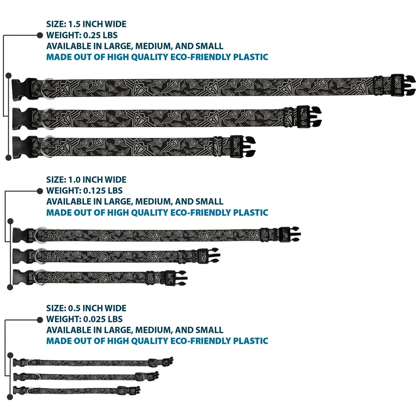 Plastic Clip Collar - BD Logo Scattered Black/Gray - Buckle-Down - Flyclothing LLC