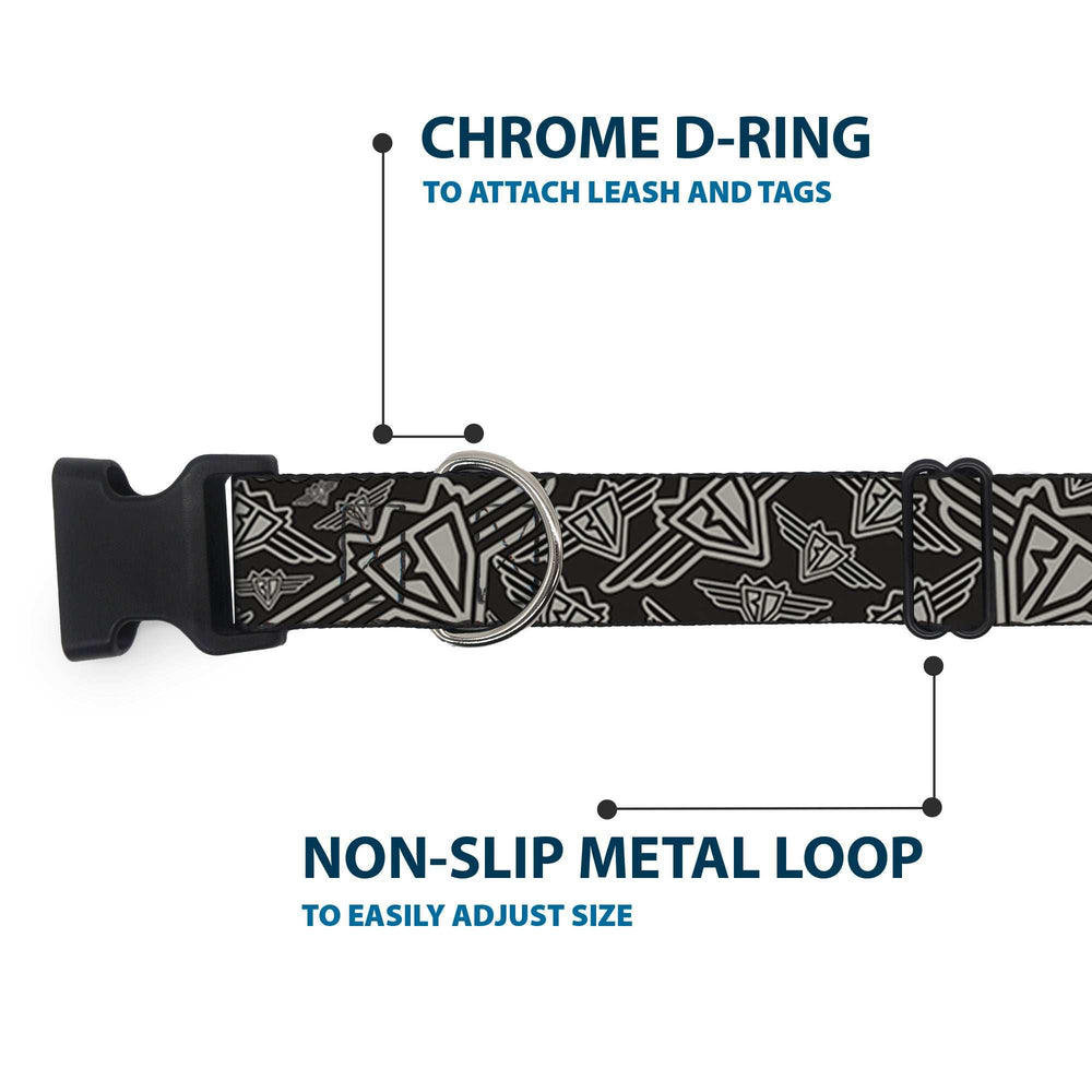 Plastic Clip Collar - BD Logo Scattered Black/Gray - Buckle-Down - Flyclothing LLC