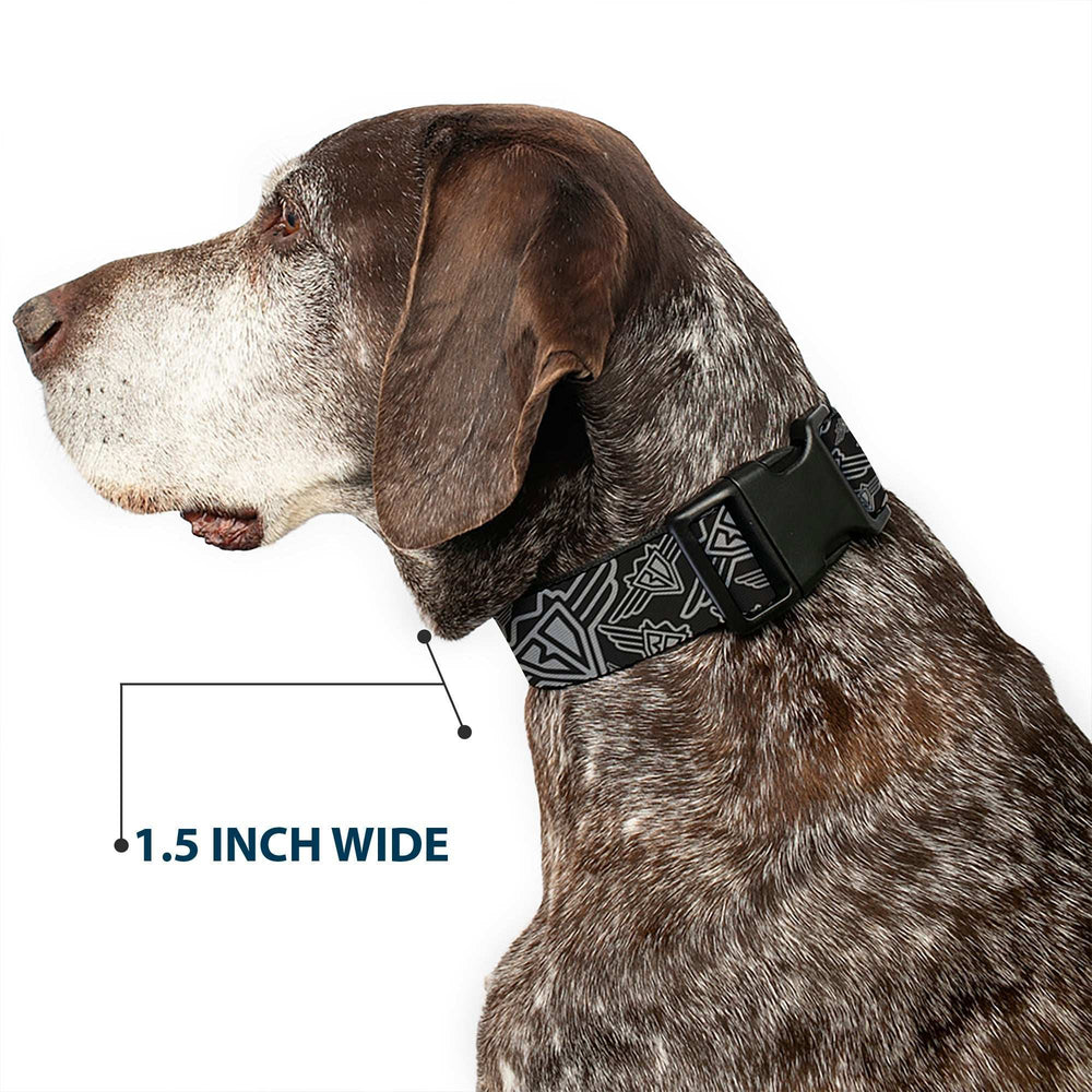 Plastic Clip Collar - BD Logo Scattered Black/Gray - Buckle-Down - Flyclothing LLC