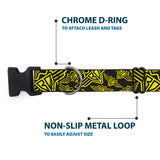 Plastic Clip Collar - BD Logo Scattered Black/Yellow - Buckle-Down - Flyclothing LLC
