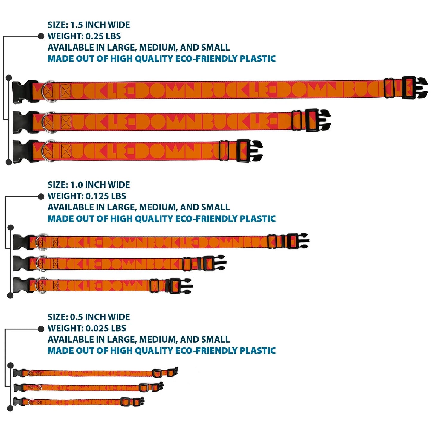 Plastic Clip Collar - BUCKLE-DOWN Shapes Red/Orange - Buckle-Down - Flyclothing LLC