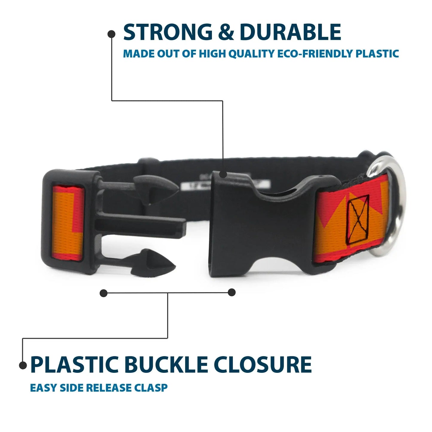 Plastic Clip Collar - BUCKLE-DOWN Shapes Red/Orange - Buckle-Down - Flyclothing LLC