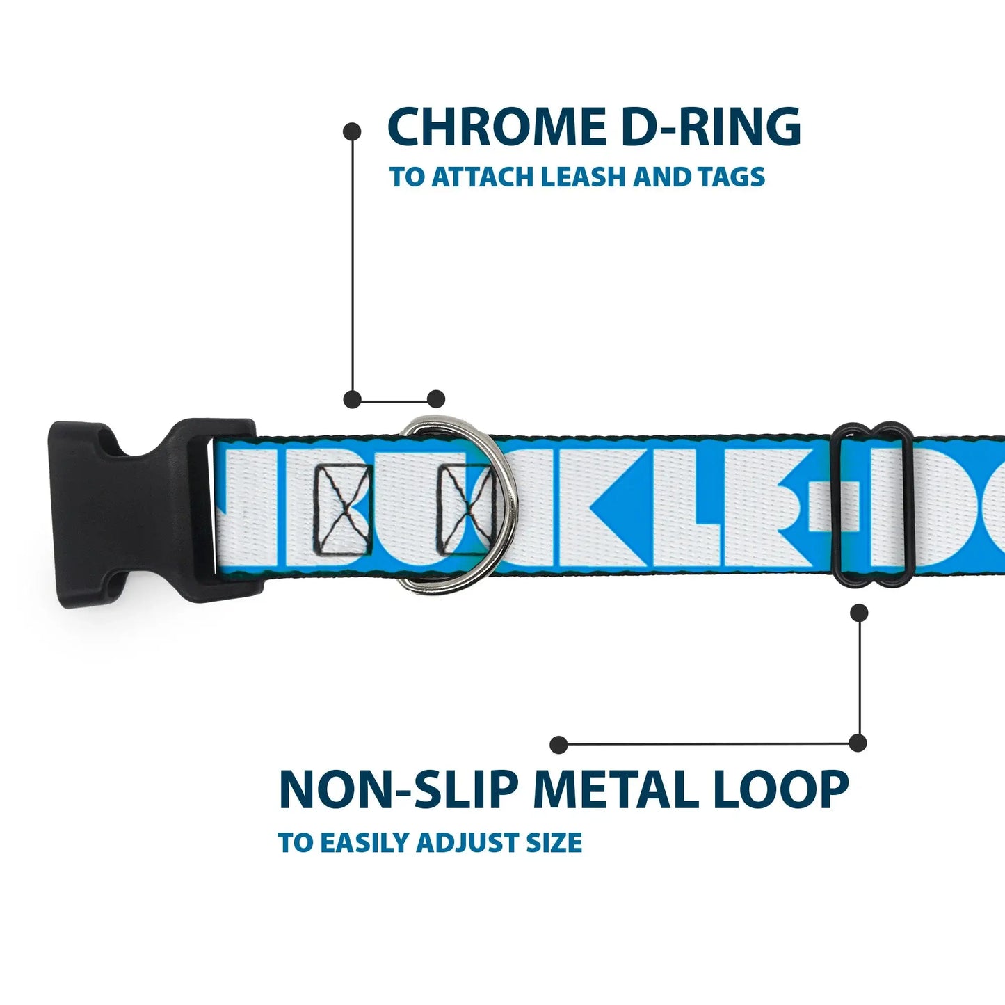 Plastic Clip Collar - BUCKLE-DOWN Shapes Turquoise/White - Buckle-Down - Flyclothing LLC