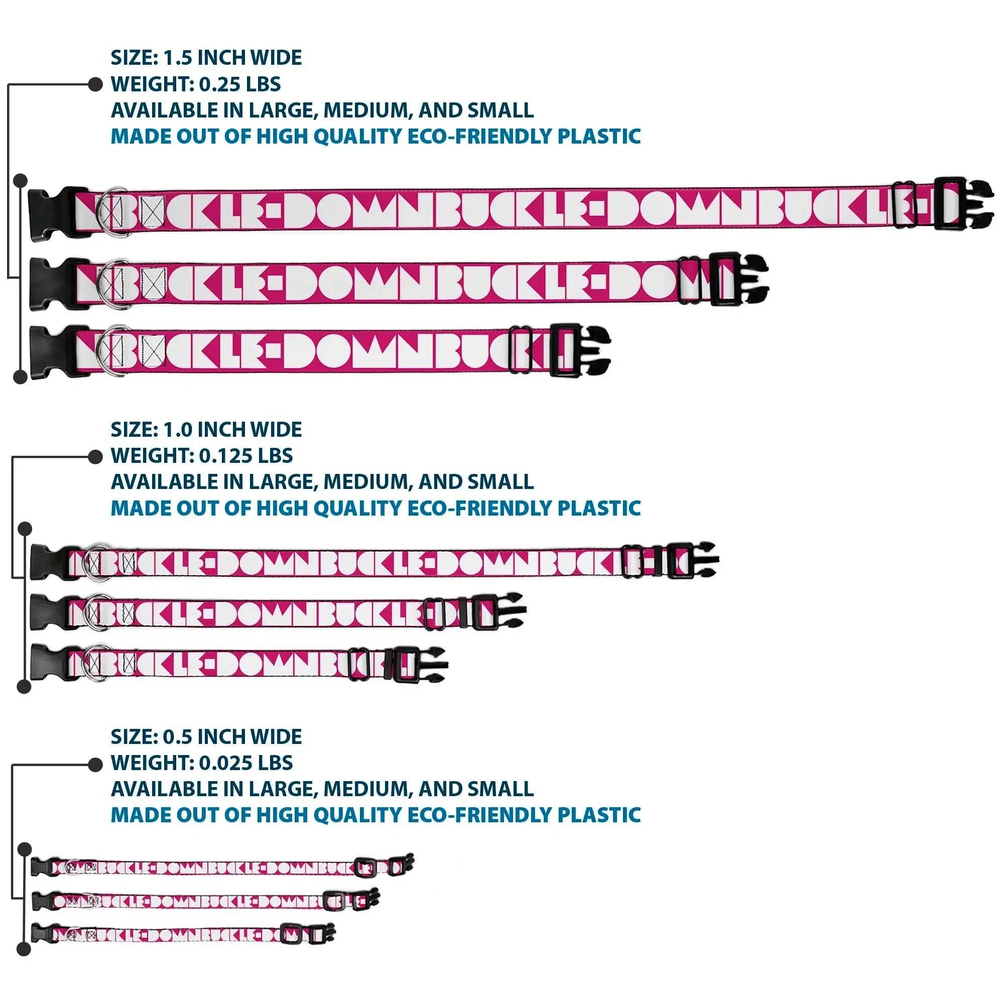 Plastic Clip Collar - BUCKLE-DOWN Shapes Hot Pink/White - Buckle-Down - Flyclothing LLC