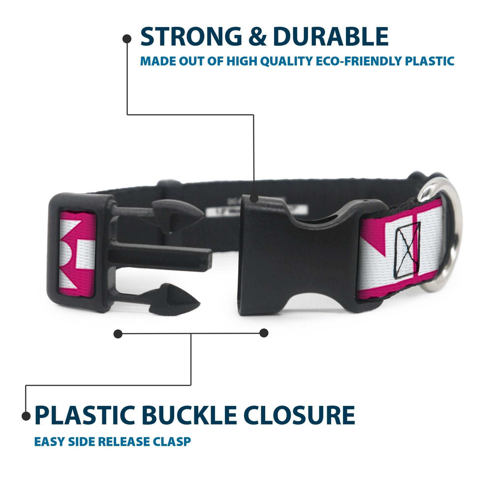 Plastic Clip Collar - BUCKLE-DOWN Shapes Hot Pink/White - Buckle-Down - Flyclothing LLC