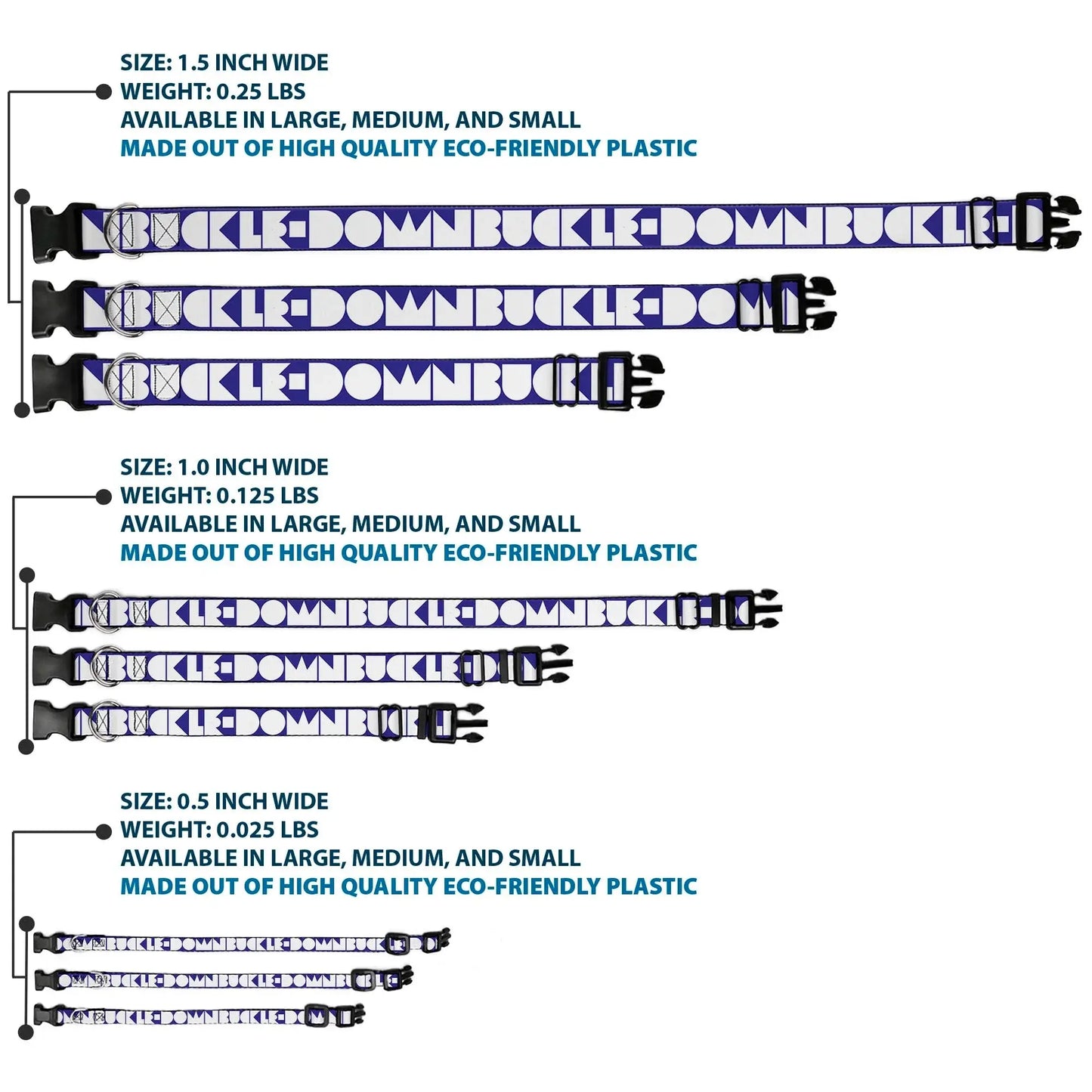 Plastic Clip Collar - BUCKLE-DOWN Shapes Blue/White - Buckle-Down - Flyclothing LLC