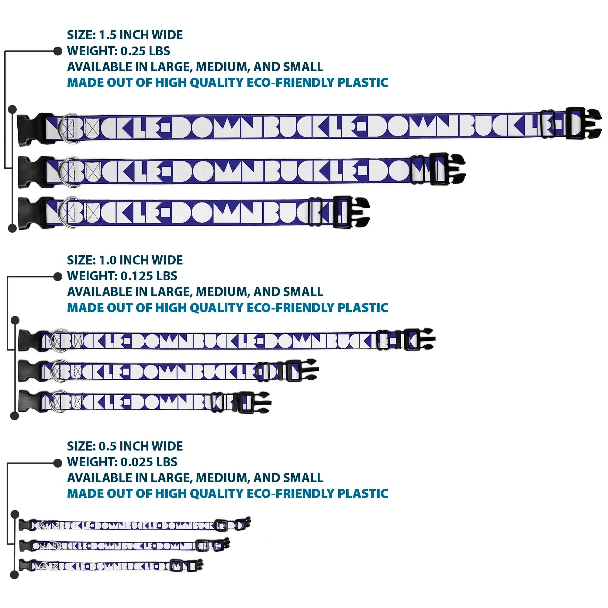 Plastic Clip Collar - BUCKLE-DOWN Shapes Blue/White - Buckle-Down - Flyclothing LLC