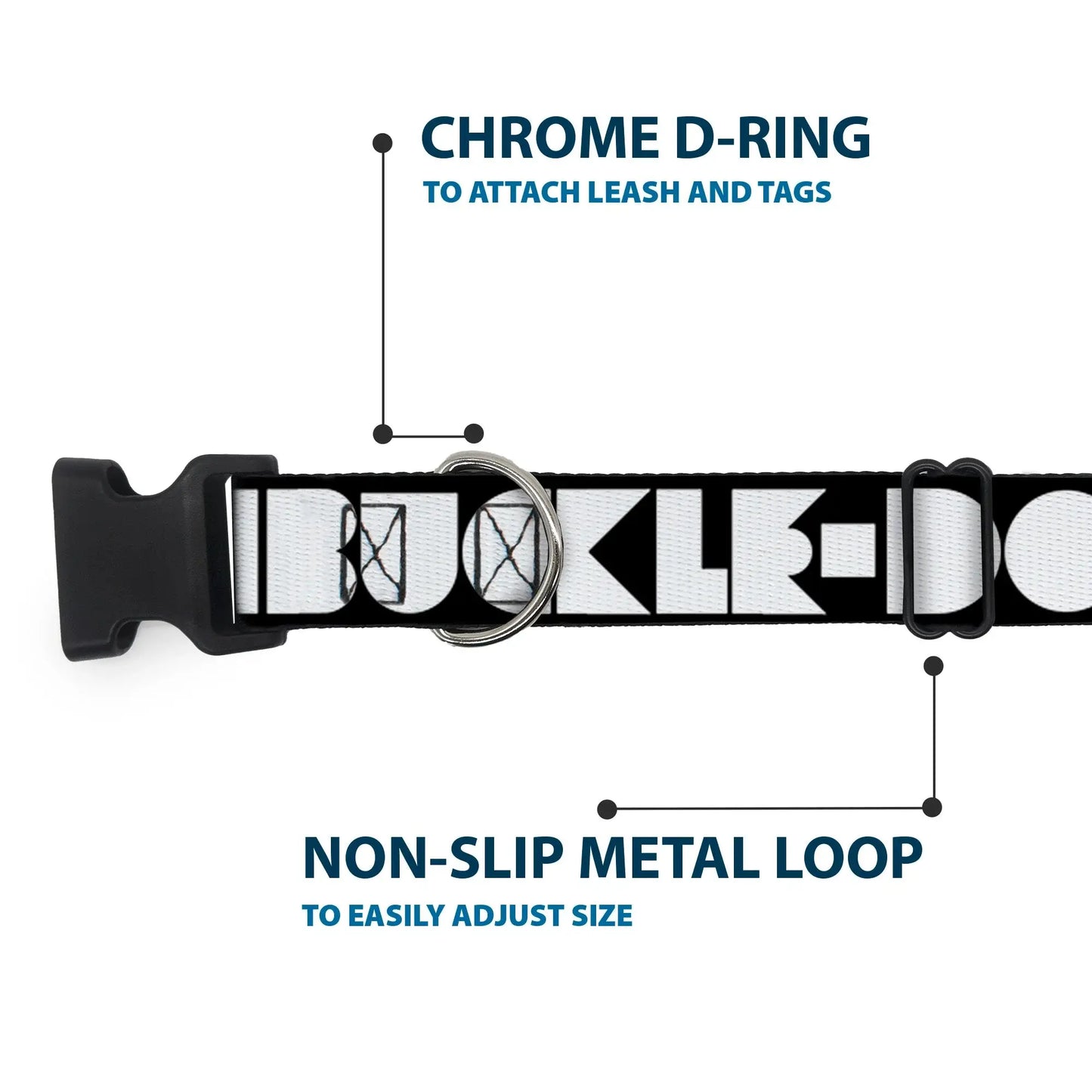 Plastic Clip Collar - BUCKLE-DOWN Shapes Black/White - Buckle-Down - Flyclothing LLC