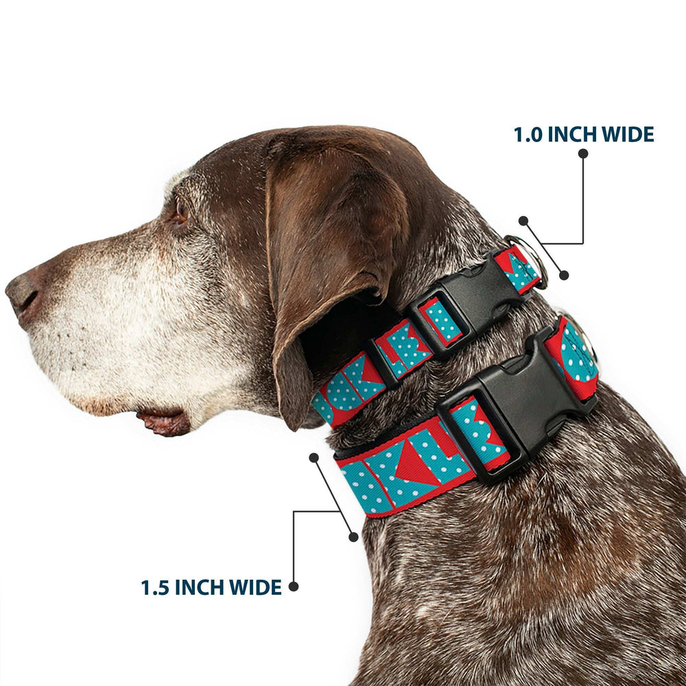 Plastic Clip Collar - BUCKLE-DOWN Shapes Red/Dot Turquoise/White - Buckle-Down - Flyclothing LLC