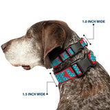 Plastic Clip Collar - BUCKLE-DOWN Shapes Red/Dot Turquoise/White