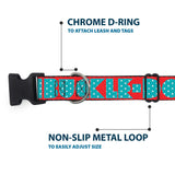 Plastic Clip Collar - BUCKLE-DOWN Shapes Red/Dot Turquoise/White - Buckle-Down - Flyclothing LLC