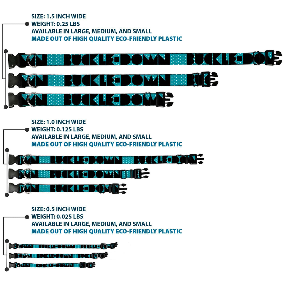 Plastic Clip Collar - BUCKLE-DOWN Shapes Dot Turquoise/White/Black - Buckle-Down - Flyclothing LLC