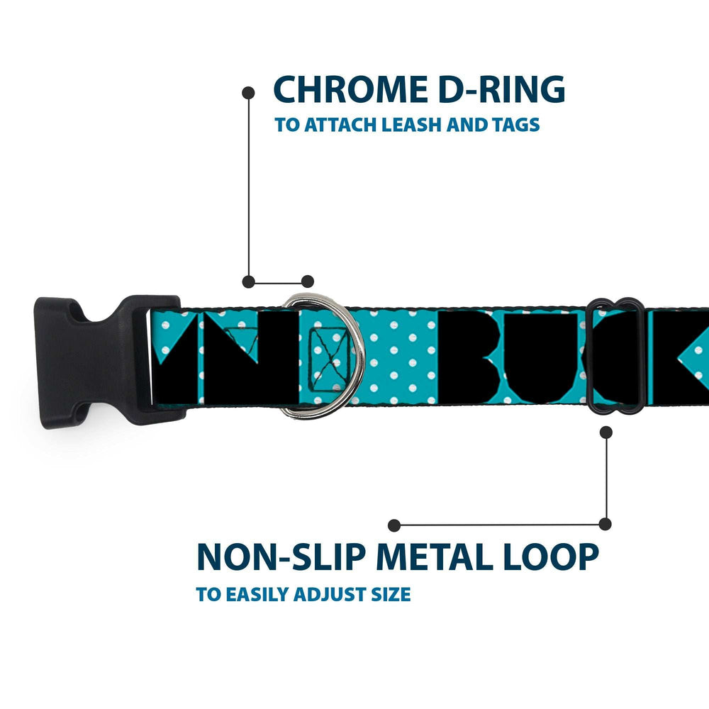 Plastic Clip Collar - BUCKLE-DOWN Shapes Dot Turquoise/White/Black - Buckle-Down - Flyclothing LLC