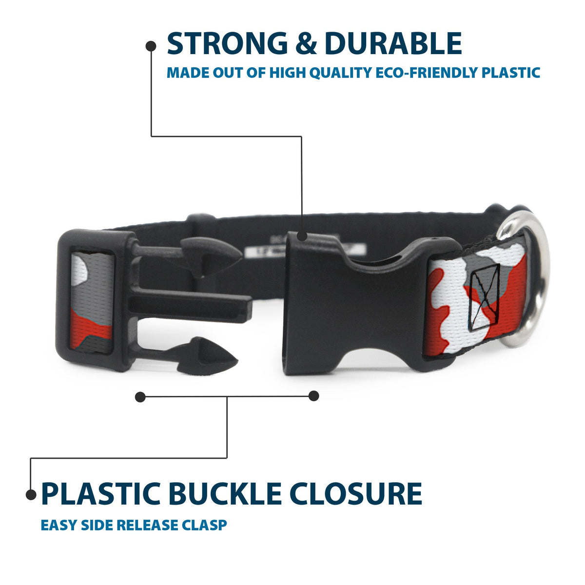 Plastic Clip Collar - Camo Orange