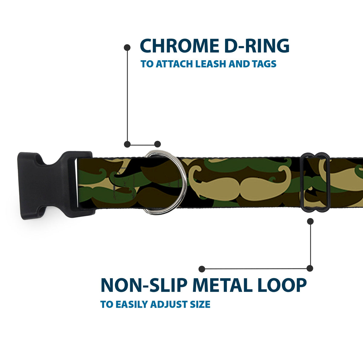 Plastic Clip Collar - Camo'stache