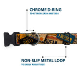 Plastic Clip Collar - Cali License Plates Stacked Vintage - Buckle-Down - Flyclothing LLC