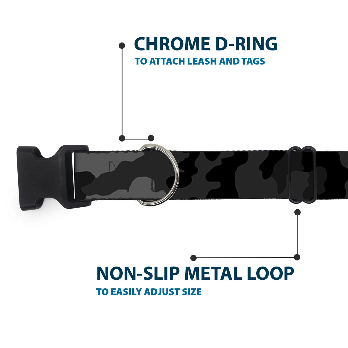 Plastic Clip Collar - Camo Charcoal