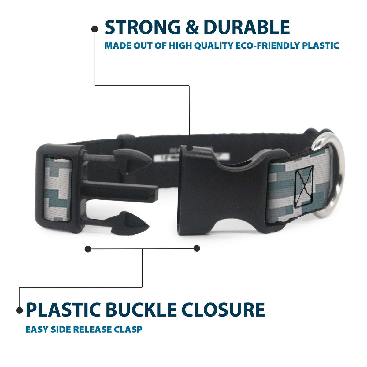 Plastic Clip Collar - Digital Camo2 Grays