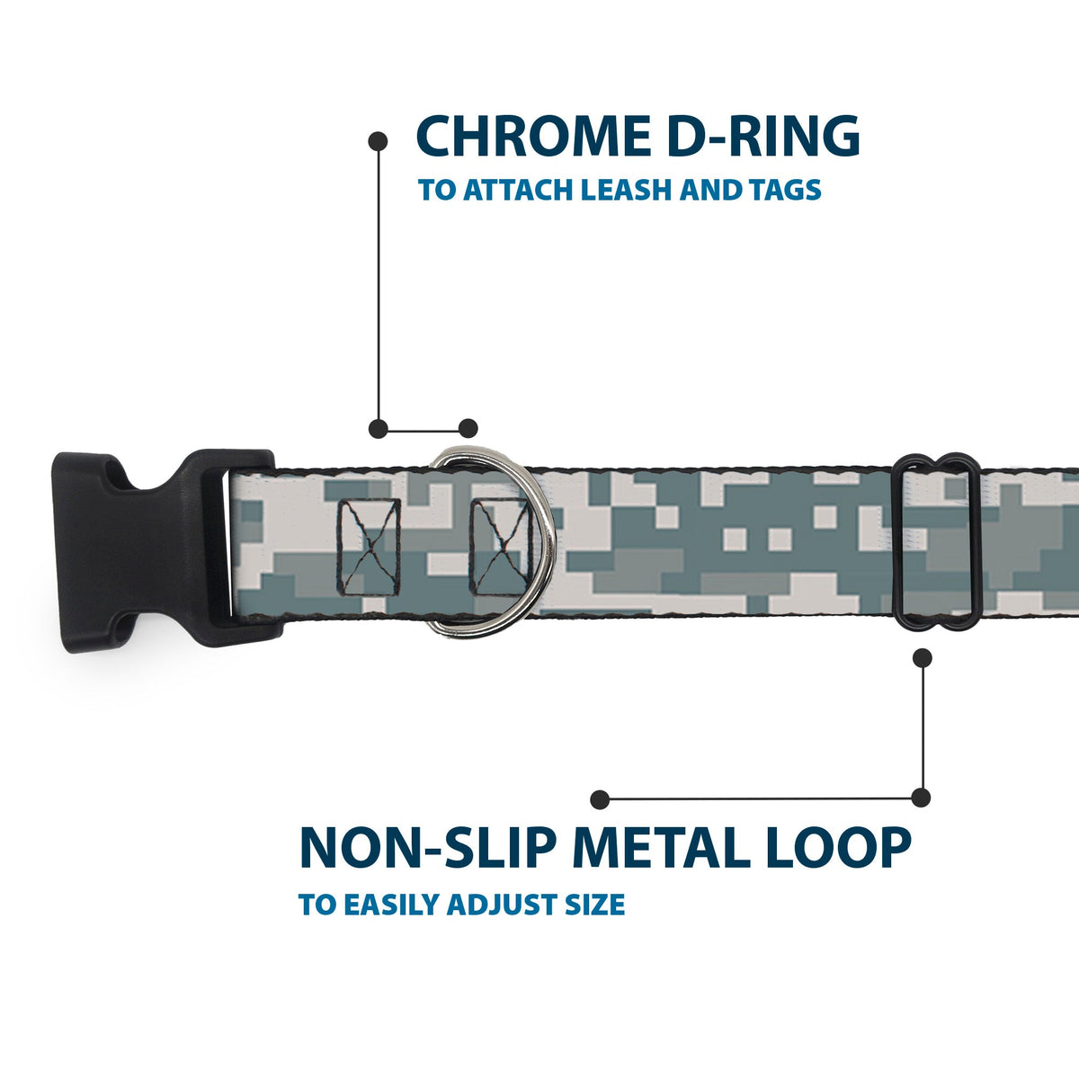 Plastic Clip Collar - Digital Camo2 Grays
