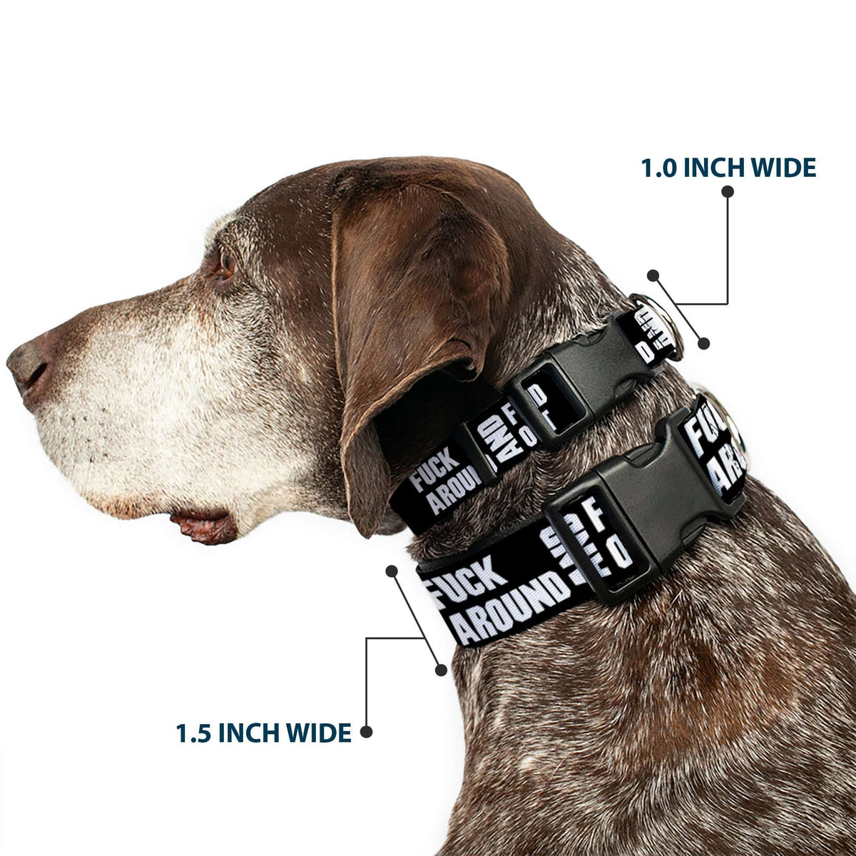 Plastic Clip Collar - FAFO FUCK AROUND AND FIND OUT Bold Black/White