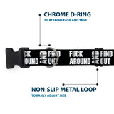 Plastic Clip Collar - FAFO FUCK AROUND AND FIND OUT Bold Black/White