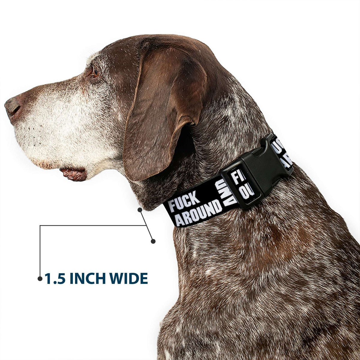 Plastic Clip Collar - FAFO FUCK AROUND AND FIND OUT Bold Black/White