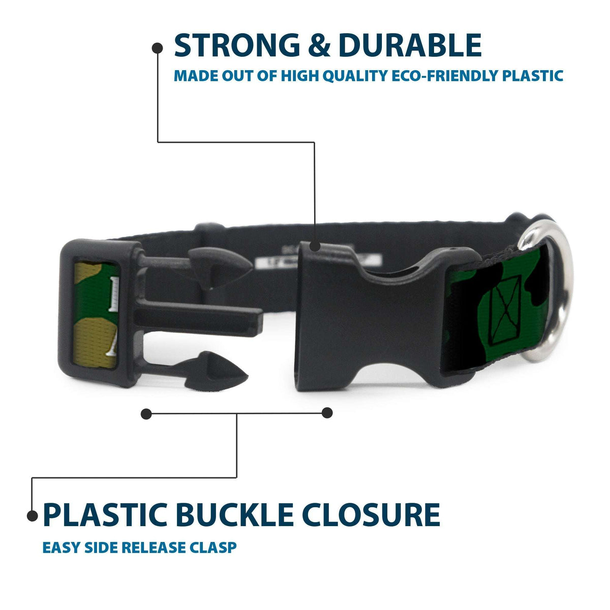 Plastic Clip Collar - FAFO FUCK AROUND & FIND OUT Stencil Camo/White - Buckle-Down - Flyclothing LLC