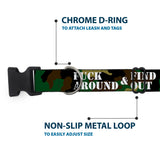 Plastic Clip Collar - FAFO FUCK AROUND & FIND OUT Stencil Camo/White - Buckle-Down - Flyclothing LLC