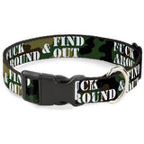 Plastic Clip Collar - FAFO FUCK AROUND & FIND OUT Stencil Camo/White - Buckle-Down - Flyclothing LLC