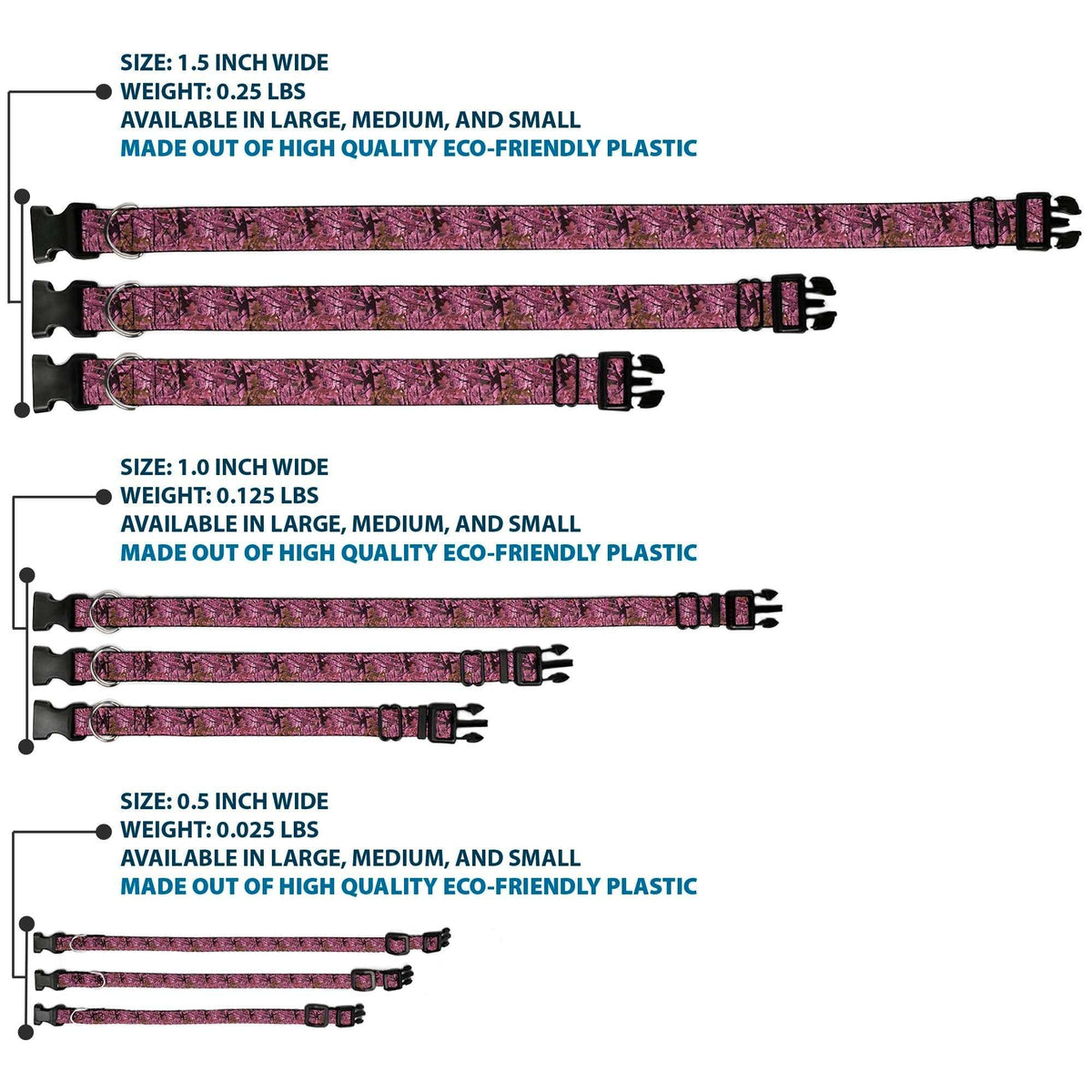 Plastic Clip Collar - Hunting Camo Pinks