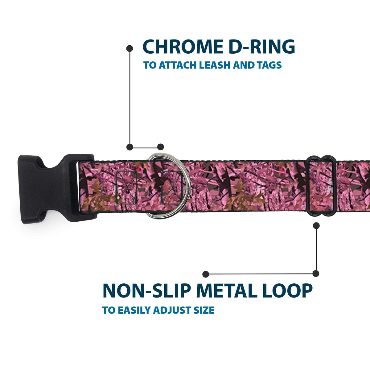 Plastic Clip Collar - Hunting Camo Pinks