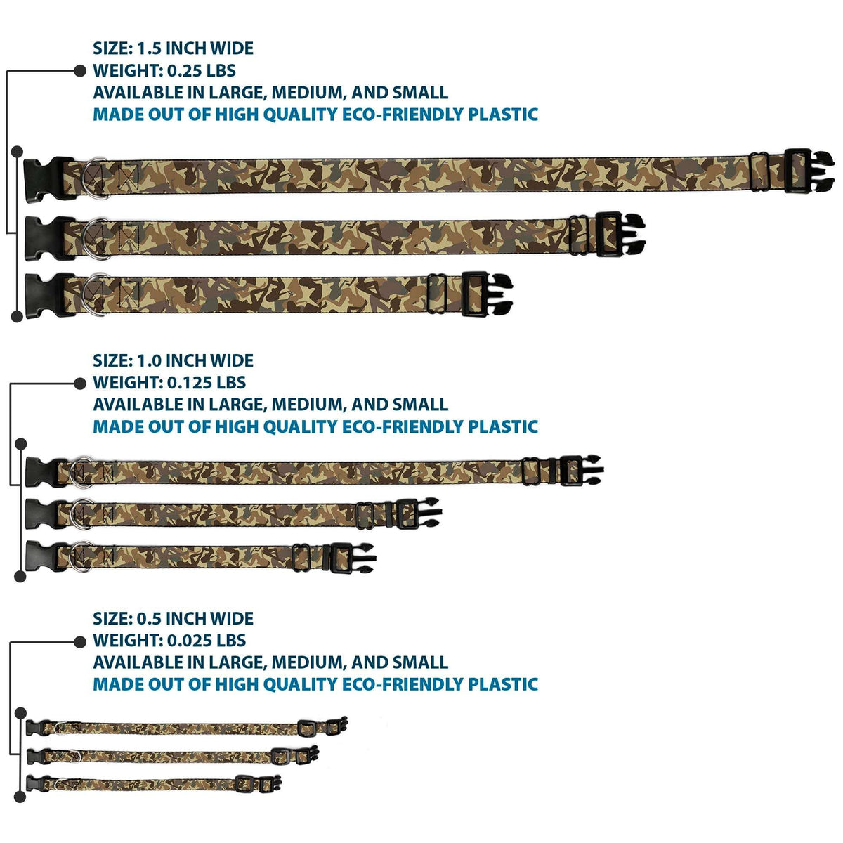 Plastic Clip Collar - Mud Flap Girls Camo Browns - Buckle-Down - Flyclothing LLC