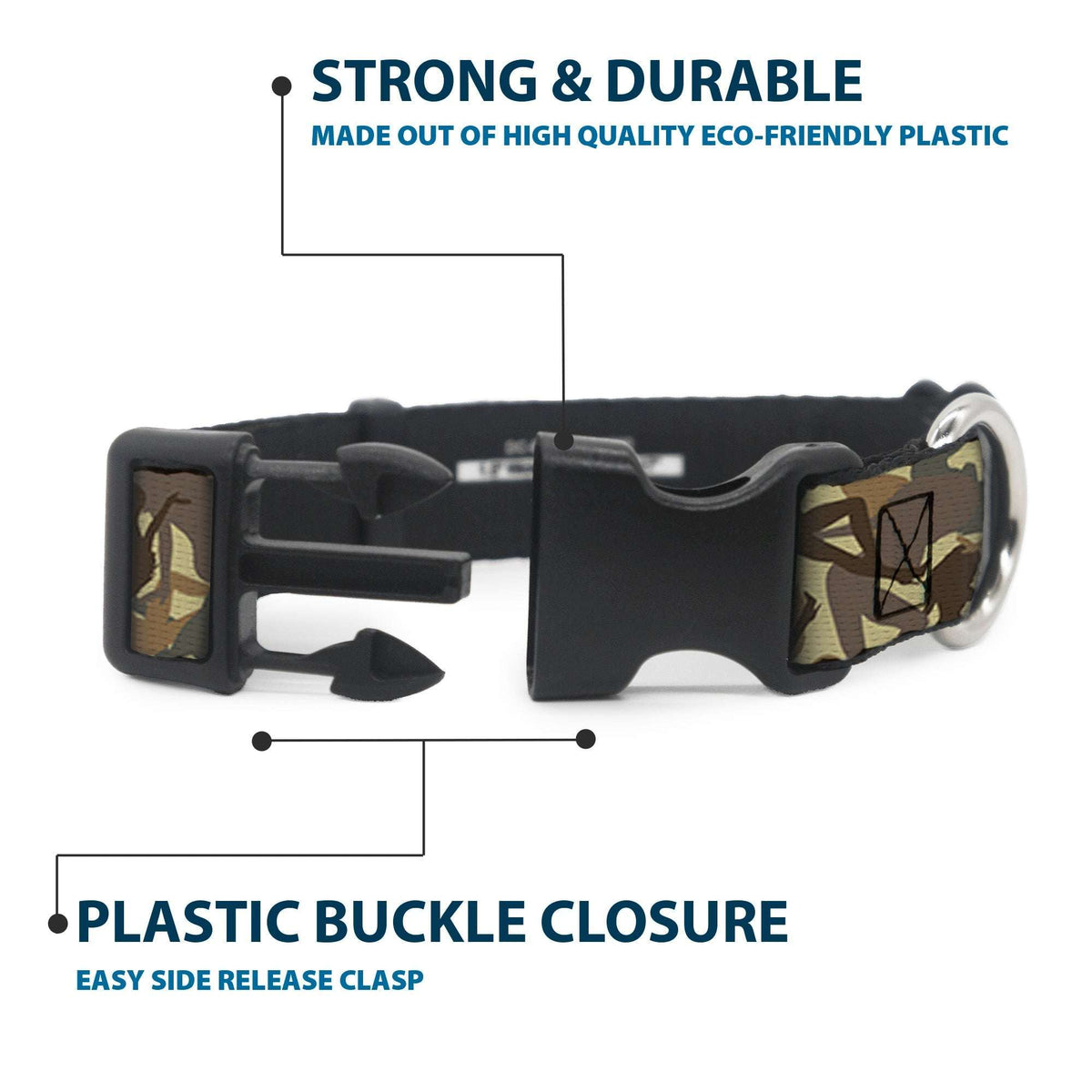 Plastic Clip Collar - Mud Flap Girls Camo Browns - Buckle-Down - Flyclothing LLC