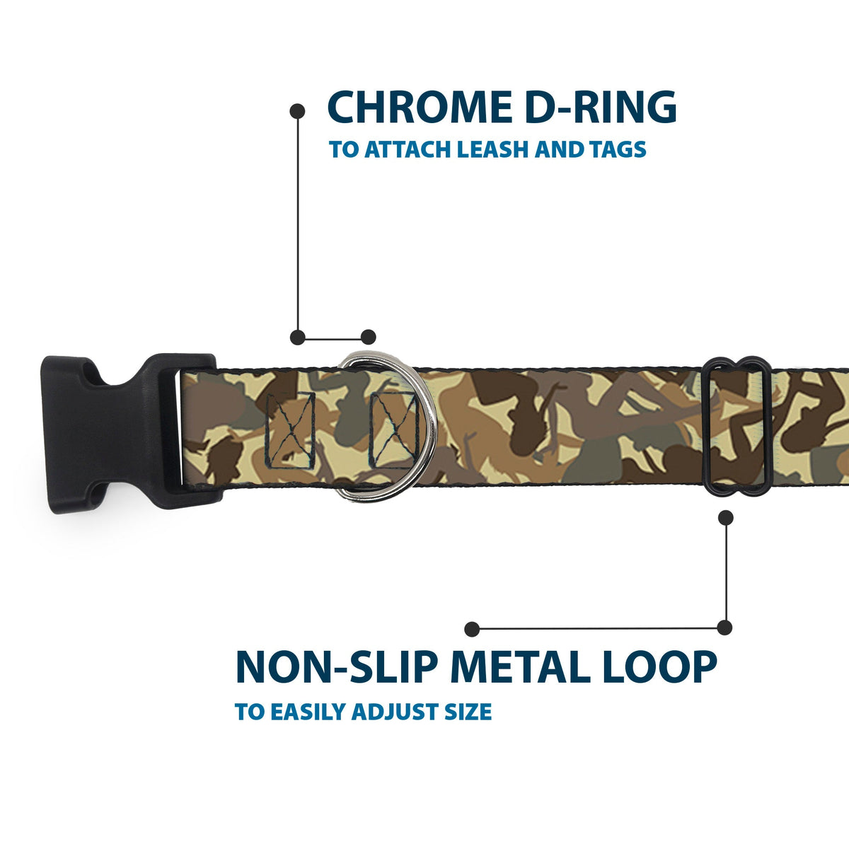 Plastic Clip Collar - Mud Flap Girls Camo Browns - Buckle-Down - Flyclothing LLC