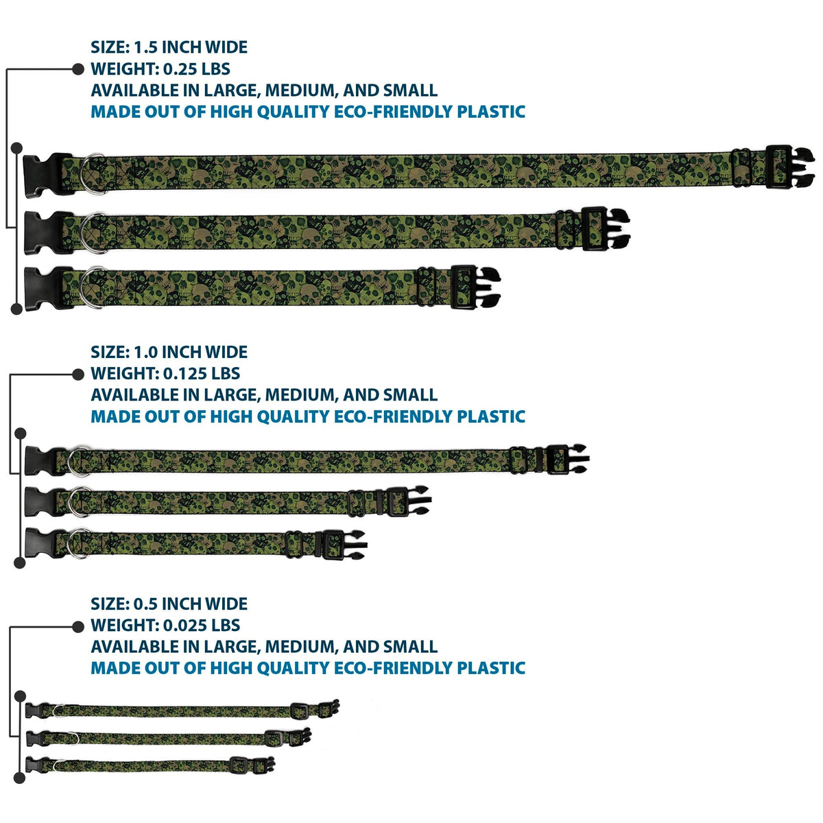Plastic Clip Collar - Camo Olive/Black Skull Yard2