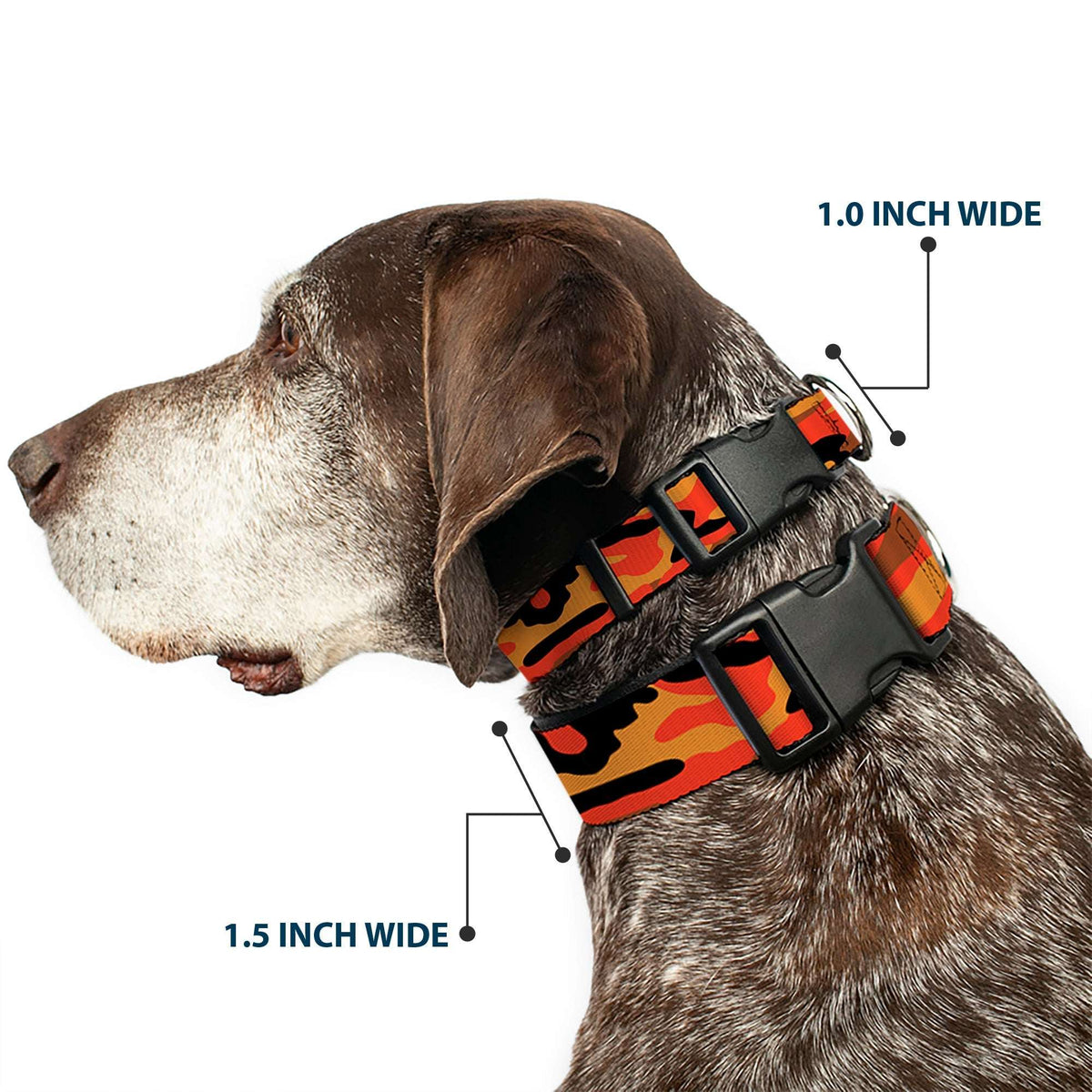 Plastic Clip Collar - Camo Oranges/Black